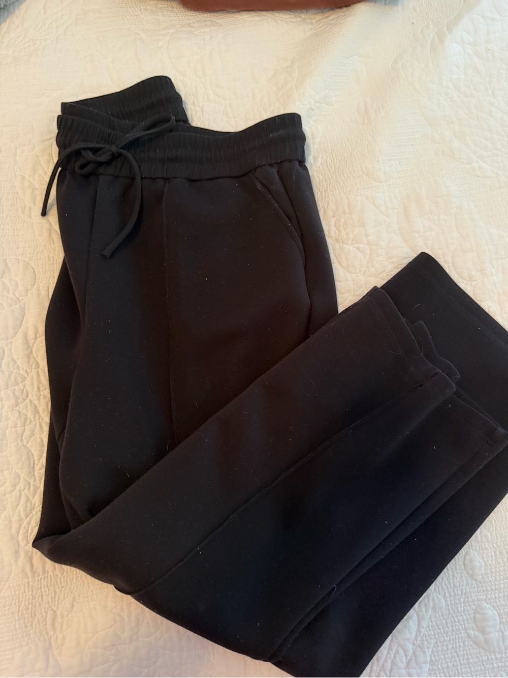 Women’s Black Jogger Pants with Drawstring Waist Scuba